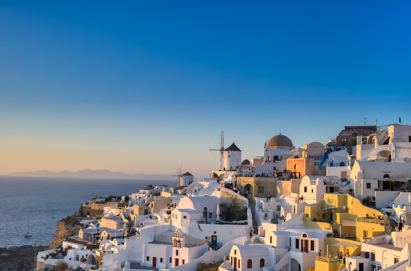 Find happiness Santorini famous sunset