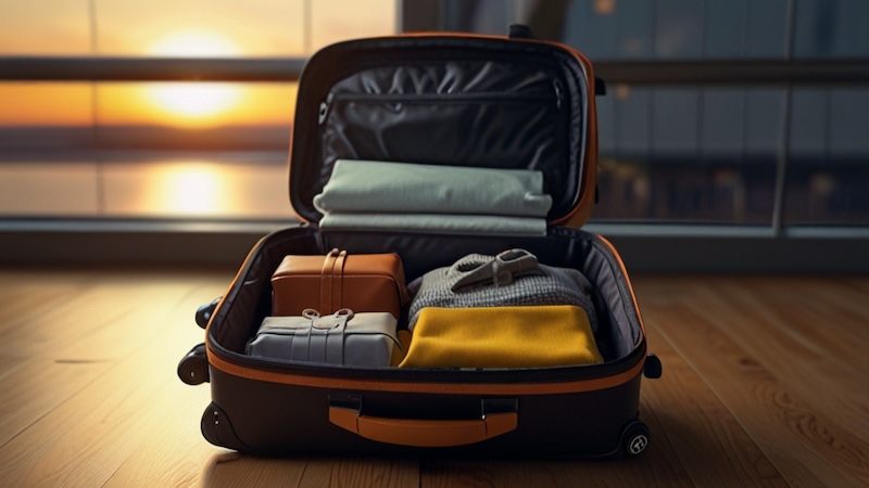 separate bag inside luggage to avoid theft