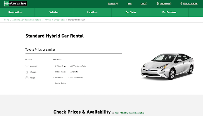 Rental Car Discount via Hybrid cars